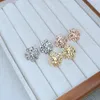 Earrings Designer Stud Personalized Hollow Splicing Metal Fashion Letters Silver Color With Original Box