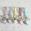 Dock Keychain hänge, mjuk gummi tredimensionell docka, liten vit hund, kuromi väska, tecknad liten hänge, tecknad par hänge, skolväska hänge