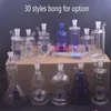 30styles moins cher mini brûleur à mazout en verre Bong conduites d'eau Honeycomb Recycler Dab Rig Handheld Bongs Ashcatcher Ice Hookah pour fumer avec un tuyau de brûleur à mazout de 10 mm