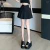 Faldas moda cintura alta una línea mini falda plisada para mujer primavera verano patinador corto coreano femenino casual
