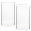 Bougeoirs 2 pièces cylindres en verre cheminée conique nuances de ménage couvercles transparents pour bougies pilier lampe