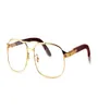 vendi occhiali in corno di bufalo vite di metallo di lusso santos occhiali da sole marrone nero lenti trasparenti gambe in legno occhiali da uomo con originale9980369