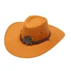 Berets Western Cowboy Chapéu Poliéster Elegante Proteção Solar Sombrero para Mochila Caminhadas Camping Stage Travel