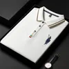 100%cott Luxury Brand Men's Polo Shirt 2024 Spring New Spur Embroid Lg Sleeved British Busin Fi Lapel Print T-Shirt C2or#