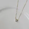 2024 Choucong Moissanite Ciondolo con diamanti Gioielli di moda semplici Real 100% Argento sterling 925 Oro 14K Solitario Pietre preziose Collana da donna Beach Clavicel Regalo