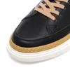 Casual Shoes Black Leather Sneakers Men Cowhide White Platform Loafer Man Moc-toe Flat Round-toe Comforatble Fitting