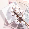 装飾的な花10ヘッド結婚式の装飾偽の花の綿の茎人工植物花枝の枝乾燥