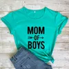 Women's T Shirts Cotton Mom of Boys T-shirt Söt mors dag t-shirt roligt liv tee shirt topp