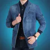 L'Europe et les États-Unis la nouvelle veste de costume de poche plaquée en denim décontracté pour hommes fi M-4XL AL7837 n8Bz #