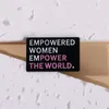 Mulheres capacitadas alfinetes de esmalte personalizados simples banner broches lapela emblemas feminismo feminista jóias presente para amigos