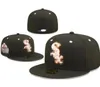 Herr baseball vit sox monterade storlek hattar la snapback hattar världsserie vit hip hop sox sport kepsar chapeau grå söm hjärtat "serie" "love hustle blommor kvinnor a9