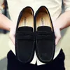Men Casual Shoes Espadrilles Triple Black White Brown Wine Red Navy Khaki Mens Suede Leather Sneakers Slip On Boat Shoe Outdoor Flat Driving Jogging Walking 38-52 A063