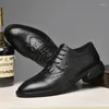 Chaussures décontractées de luxe élégantes pour hommes, Oxford en cuir véritable, motif Crocodile, robe formelle d'affaires, plates Derby assorties avec tout