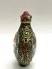 Collection de bouteilles, incrustation de sculpture en Bronze cloisonné de la vieille chine, dieu de la longévité, peinture de richesse, tabac à priser