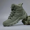 Casual Shoes Tactical Boots Men vandrar manlig special Militär stor storlek läder armé lätt utomhusjakt