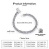 Rinntin Smn51 S925 Sterling Zilver d Vvs Moissanite ketting Hiphop Cubaanse schakelketting 16 18 20 22 24 26 inch ketting