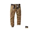 Pantalons pour hommes 5 couleurs hommes décontracté coton cargo élastique randonnée en plein air trekking tactique pantalons de survêtement mâle militaire mti-poche combat dro dhnre