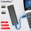 Boîtier TISHRIC boîtier de disque dur M.2 en alliage d'aluminium boîtier de disque dur boîtier de disque dur externe BKEY prise en charge de l'interface USB C protocole SATA