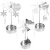 Ljushållare roterande spinner karusell te ljushållare bord överföra väderkvarn dekoration hem elegans