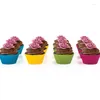 Bakformar uppsättning av 12 stycken (1 dussin) runda formade kiselkakor mögel gelé mögel cupcake pan muffin cup (00372)