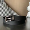 Hoge kwaliteit klassieke designer riem voor dames roestvrij staal V-gesp AAA Echt lederen herenriem Retro luxe vergulde damesriem 34MM Omkeerbare riem V169