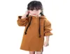 Aile Rabbit outono e inverno nova moda bebê menina sólido longo moletom vestido meninas roupas causais301H5394398