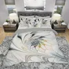 Beddengoedsets 3D-bloemendekbedovertrekset met abstracte bloemenprint voor en slaapkamerdecoratie, inclusief kussenslopen