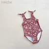 Endelar flickor badkläder bikini en bit baddräkt baby ruffle kant prinsessan backless heta vår baddräkter maillot de bain enfant fille 24327