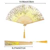 Decoratieve beeldjes Bamboe Antieke Opvouwbare Fan Chinese StyleFan Zomer Vrouwelijke Dans Draagbare Elegent Bloem Hand Held