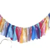 Accessoires Gratis verzending Mexico Geïnspireerde Rag Tied Garland Gorzen Handgemaakte kleurrijke stof Canival Versierd Banner Vlaggen