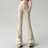 Women's Pants Women Flare Slim High Waist Solid Straight Suit Fashion Casual Streetwear Elastic Sport Long Trousers Femme