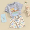 Kledingsets Peuter Baby Boy Easter Outfit Mr Steal Your Eggs Crewneck Shirt Shorts 2pcs Boys Deskleding 6m 12m 18m 2t 3t 4t