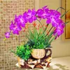 Vases Creative Ceramic Vase Phalaenopsis Artificial Flower Set Butterfly Orchid Fake Arrangement Home Office Desktop Ornaments