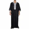 2023 Sommer-Kaftan Neue muslimische Männer schwarze Robe mit kurzen Ärmeln bestickt Arabisch Ethnischer Stil Männer islamische Kleidung i6dX #