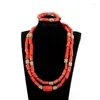 Halsbandörhängen Set Big Original Coral Beads Quality Real Men Bead Jewelry African Wedding Groom Armband Abh779