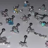 Ohrstecker, süß, cool, Engel, Herz, Stern, Mond, Zirkonia, für Damen und Mädchen, Punk, Edelstahl, Knorpelohrpiercing