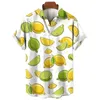Camicie casual da uomo Ananas Limone Frutto della passione Camicia hawaiana Uomo Stampa 3D Cocco Estate Manica corta Top Camicetta oversize da strada