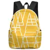 Sac à dos Texture géométrique jaune femmes homme sacs à dos étanche voyage école pour étudiant garçons filles ordinateur portable livre Pack Mochilas