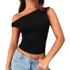 Blouses Femmes Femmes Sexy Débardeur Hors Une Épaule Slim Halter Dos Nu Gilet Midriff Camis Tube Femme Sans Manches Recadrée