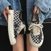 Casual Shoes Sneakers Man's Unisex Checkered Skateboard Men Printing Men's Board Flat Breattable Sport Women Storlek 35-44