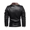 GB Nya herrläderjackor Autumn Casual Motorcykel PU Jacka Vindtät cyklist Läder Vinter Plush Coats Brand Clothing N6UQ#