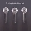 15 pcs Petit Mini Pyrex Verre Brûleur À Huile Tuyau 7 cm Longueur OD30mm Boule Portable Pipes À Fumer Tobcco Herbe Verre Huile Ongles Eau Pipes À Main Cigarette Cigare Cuillère Tuyau