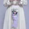 Decorative Flowers Handmade Bouquet Valentine's Day Teachers'Day Birthday Gift Mother's Finished Woven Cute Plaid Packing