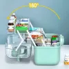 BINS Big Family Medicine Pills Box Storage Container 3 Lager Pill Organizer Box First Aid