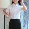 Shirt Women Spring Summer Tops Button Up Shirts Korean Work Blouses Long Sleeve Lapel Slim Office Blouse White Top Blusas Mujer 240327