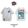 Męskie koszulki japońskie harajuku T-shirt mężczyzn Summer Hip Hop t koszule delphin noodle statek kreskówka streetwear tshirts krótkie rękaw