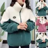 Women's Jackets Women Coat Stylish Plush Winter With Stand Collar Zipper Closure Plus Size Casual Cardigan For Fall Added