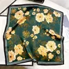 100% Silk Kerchief Four Seasons Lattice Headcloth Print Shawls Sunscreen Small Scarf Fashion Square Scarves 240321