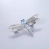 Klejnot Beauty Dragonfly Natural Sky Blue Topaz Peridot Bról dla kobiet Real 925 Srebrny Srebrny modny biżuteria ręcznie wykonana 240320