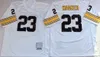 1967 1975 1994 Retro Football 58 Jack Lambert Jerseys 75th 31 Donnie Shell 26 Rod Woodson 23 Mike Wagner 33 Merril Hobe 20 Rocky Bleier Vintage Black White Team Man